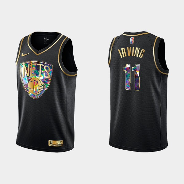 NBA Brooklyn Nets Trikot Kyrie Irving 11 Nike 2021-22 Schwarz Golden Edition 75th Anniversary Diamond Swingman - Herren NBA Brooklyn Nets Trikot Kyrie Irving 11 Nike 2021-22 Schwarz Golden Edition 75th Anniversary Diamond Swingman - Herren